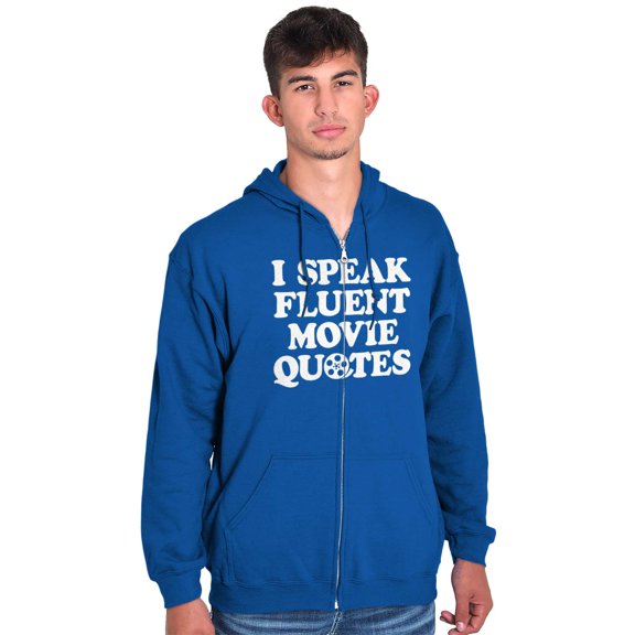 Speak Fluent Movie Quotes Classic Zip Up Hoodie Men's Women's Brisco Brands X