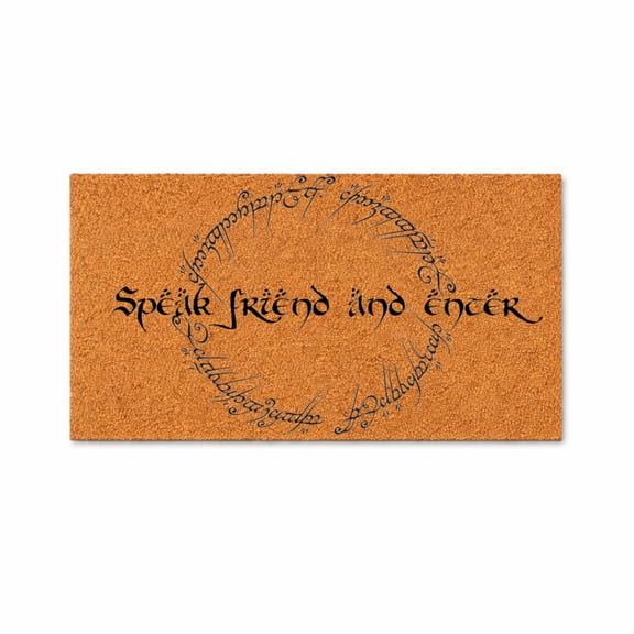 Speak Friend And Enter Doormat, Fantasy Ring Inscription Design, Funny Welcome Mat, Front Door Entry Rug, Housewarming Gift 5048 (24x48 inches) 5048