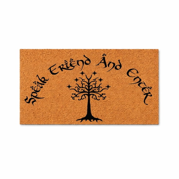 Speak Friend And Enter Doormat, Tree Graphic Welcome Mat, Outdoor Entryway Doormat (24x48 inches) WoodByStu 1425