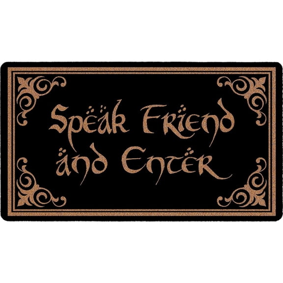 Speak Friend and Enter Mats for Front Door Entry Front Porch Doormat Non-Slip Carpet Rugs Floor Mat Decorative for Home Bathroom Kitchen Indoor 18x30 Inch