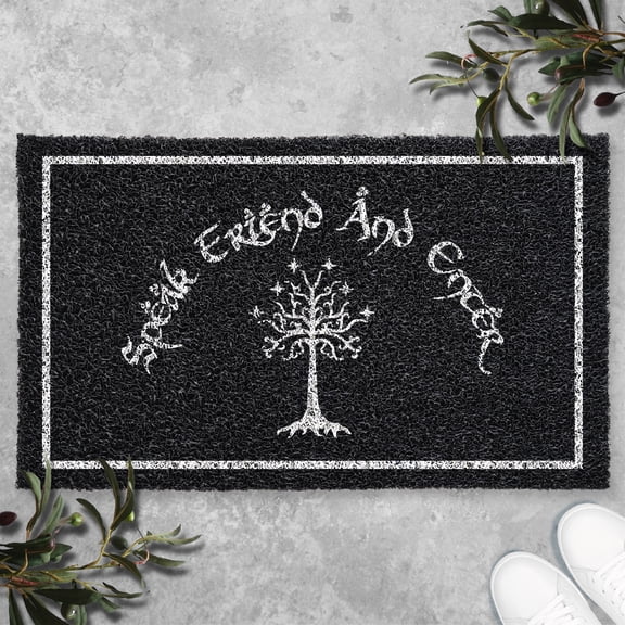 Speak Friend and Enter Doormat, Funny Welcome Mat, TV Show Movie Doormat, PVC Weather Proof Mat