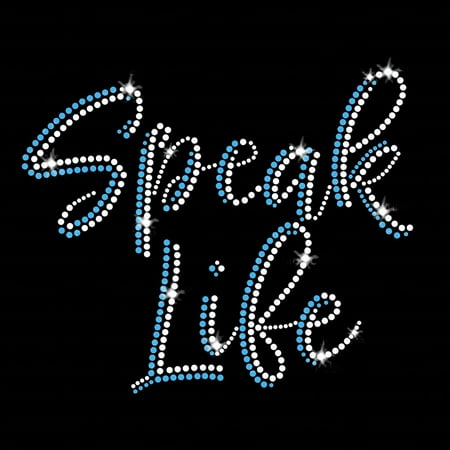 Speak Life Christian Faith Iron-on Clear Crystals Rhinestone Transfer by JCS Rhinestones