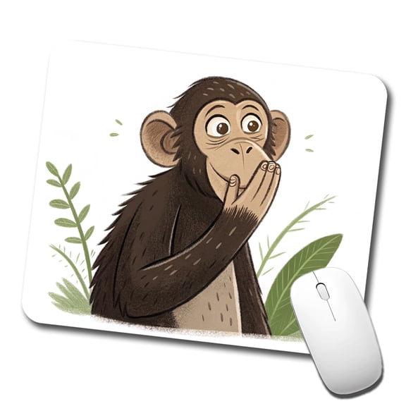 Speak No Evil Monkey Funny Mouse Pad Low Profile Gaming Mat