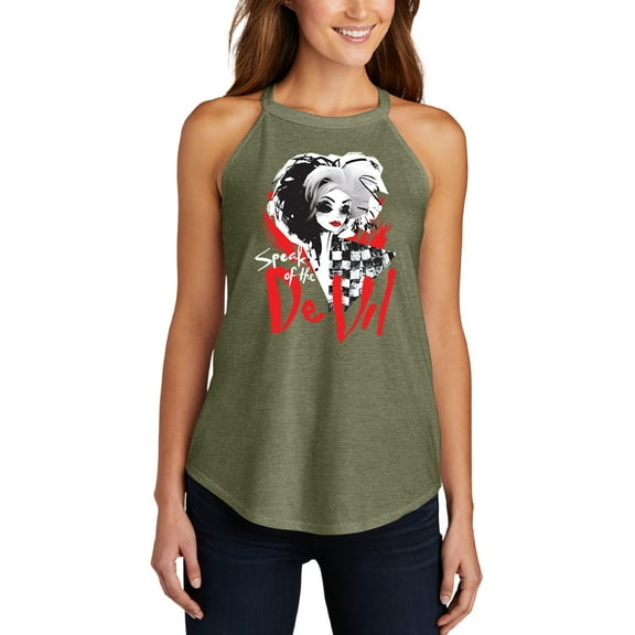 Speak Of The De Vil - Juniors High Neck Tank Top