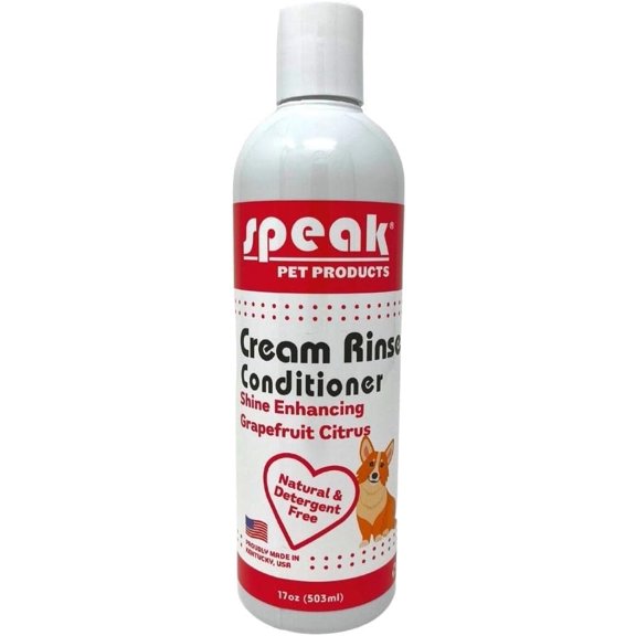 Speak Pet Products Dog Natural Cream Rinse Conditioner, Shine Enhancing Grapefruit Citrus, 17oz