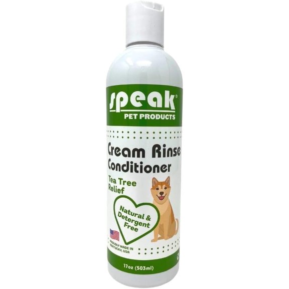 Speak Pet Products Tea Tree Relief Natural Cream Rinse Conditioner for Dogs, 17oz – Soothing & Moisturizing, Hypoallergenic, Gentle on Sensitive Skin