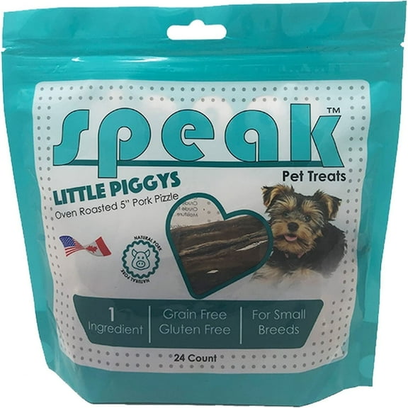 Speak Pet Products Little Piggys Bully Sticks for Dogs, 5", 24 Count