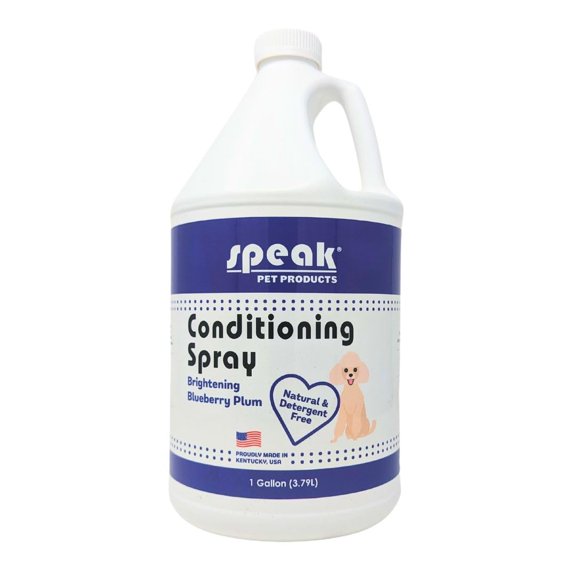 Speak Pet Products Natural Brightening Blueberry Plum Dog Leave-in Conditioning Spray, 1 Gallon