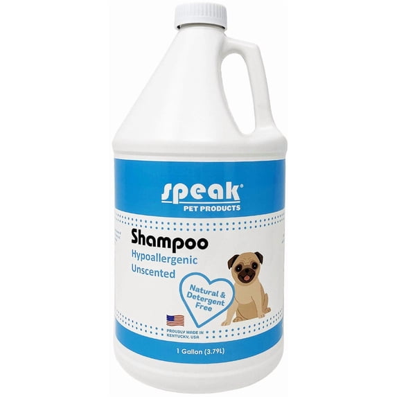 Speak Pet Products Natural Dog Shampoo, Hypoallergenic Unscented, 1 Gallon