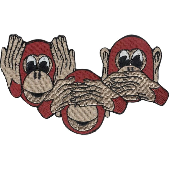 Speak See & Hear No Evil Monkeys Patch 3"