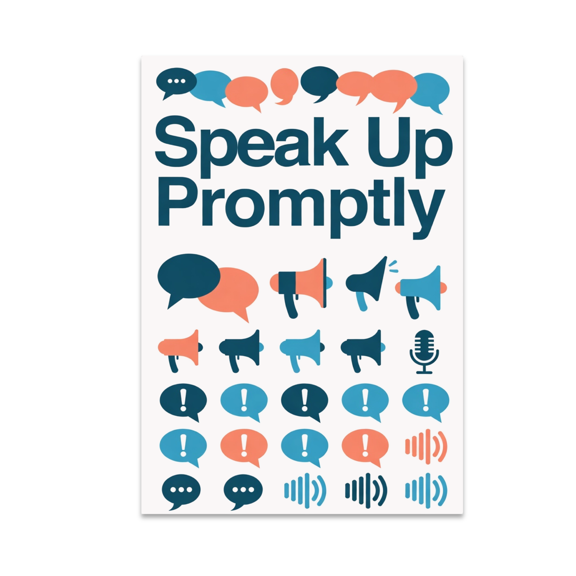 Speak Up Promptly Poster - Quality Team Decor - 13x19 Poster Print