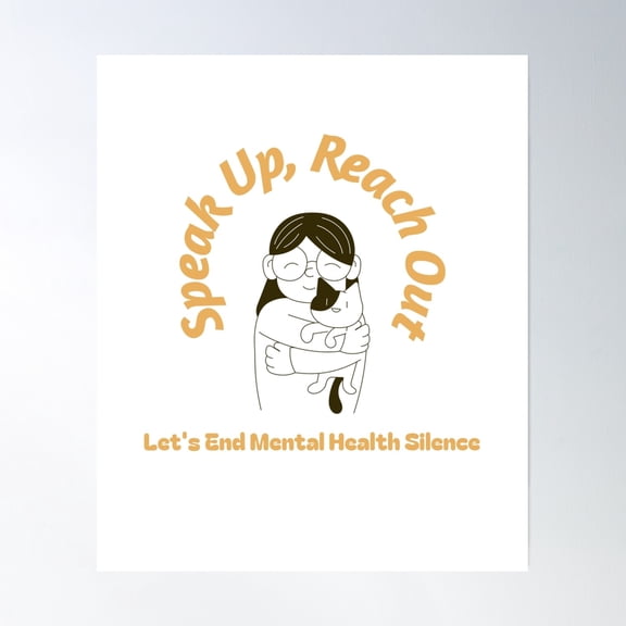 Speak Up, Reach Out Poster Wall Art, Modern Wall Decor, 8x12 UNFRAMED