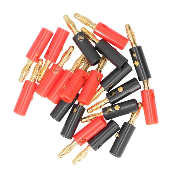 Speaker Banana Plugs, Speakers Cable Connector Open Screw Type Gold Plated 4mm Pin For Car Audio System