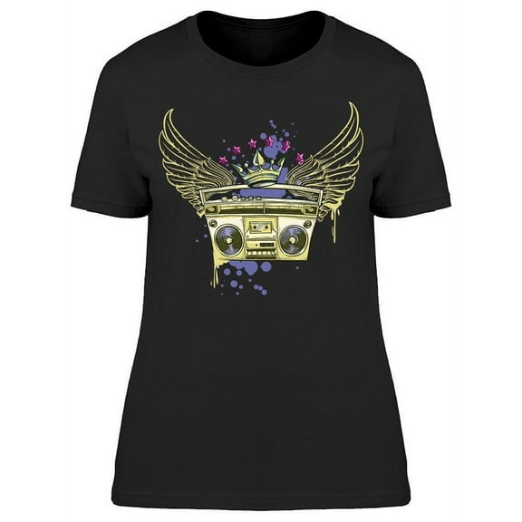 Speaker Boombox Wings T-Shirt Women -Image by Shutterstock, Female 3X-Large