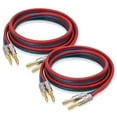 Speaker Cable Wire with Banana Plugs,12AWG HiFi Pure Copper Speaker