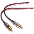 Speaker Cables to RCA Plugs Adapter, 2Channel (1 Foot),
