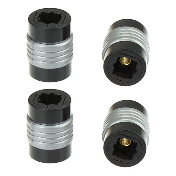 Speaker DVD Player Digital Audio Optical Cables Adapter Portable CD Fiber Optic Female Extender Extension Coupler 4Pcs,4 x Optic Fiber Cable Adapter,Black&Gray