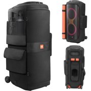 LEFOR Z Speaker Dust Cover for Jbl Partybox 710 Not for 720, Black Orange Bottomless Shockproof Travel Case with Multi-window Zipper, Case Only No Wheels