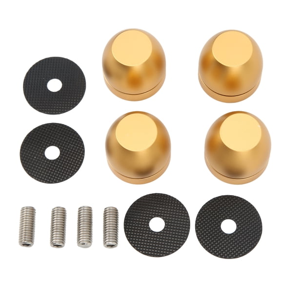 Speaker Isolation Stand Feet Set Aluminum Alloy Amplifier Base Pads Audio Shock Absorption Pads Gold