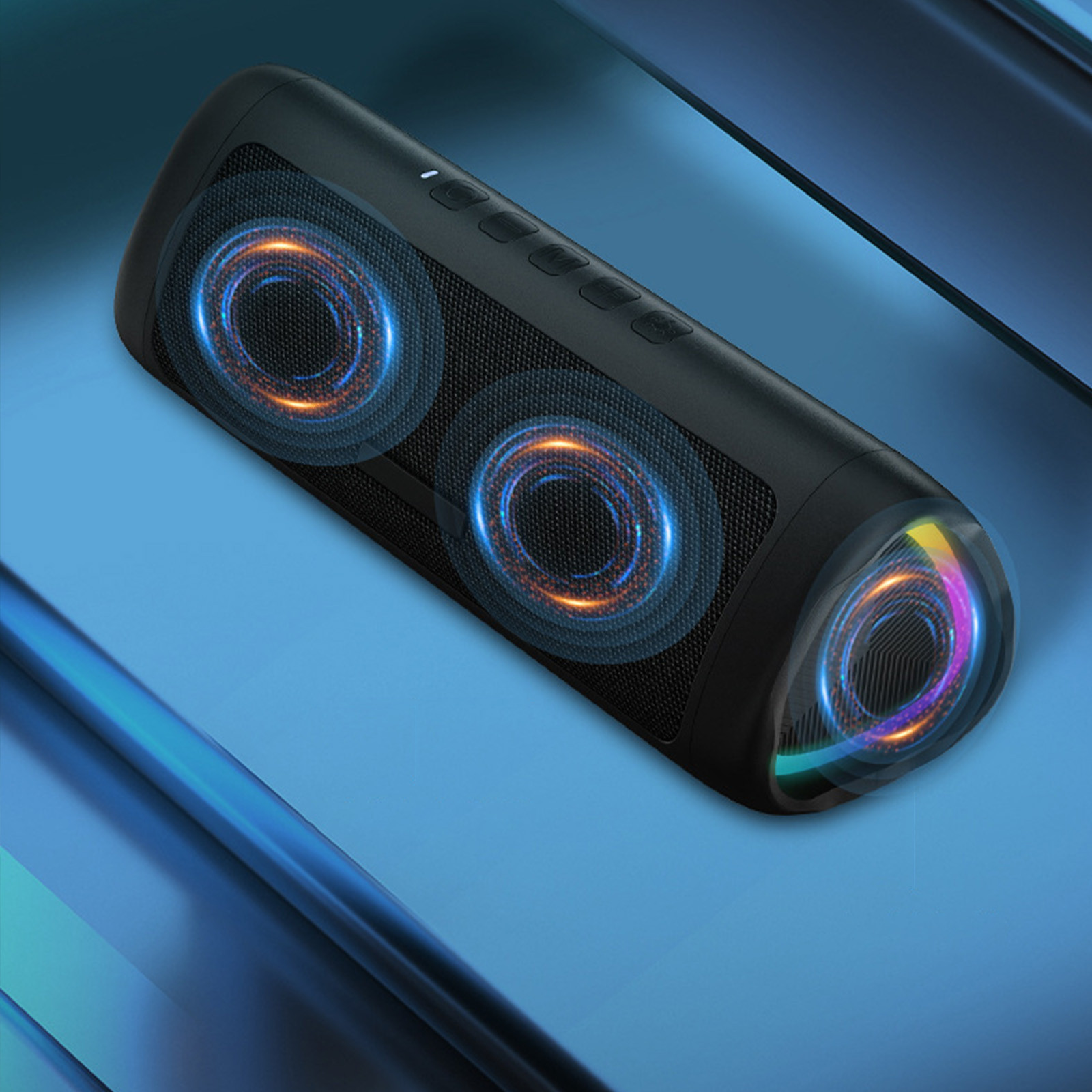 Speaker Ozmmyan 5.3 Wireless Bluetooth Audio With 4 Types Of Dazzling Lights For Call Support