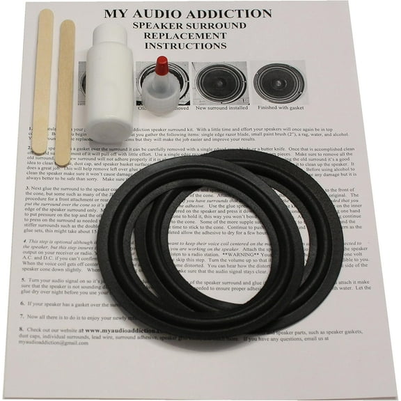 Speaker Repair Kit for Realistic Mach 2 Mid Range Mach II Midrange 5"