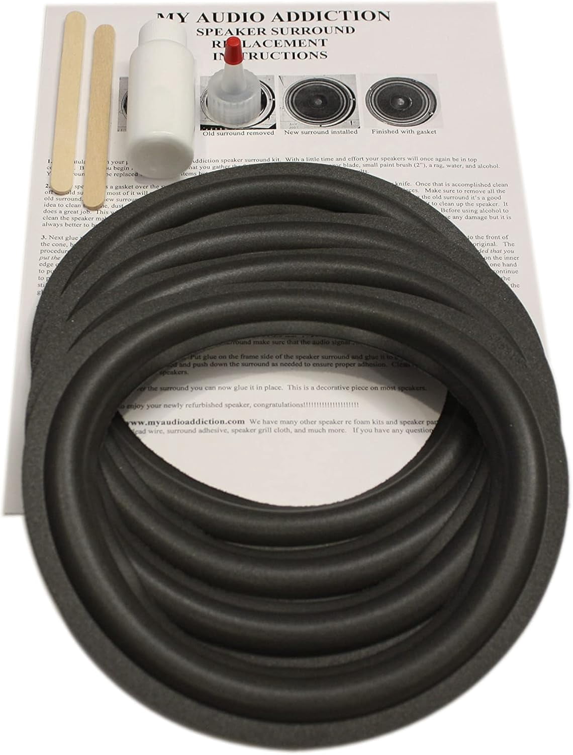 Springfield 5" Speaker Foam Surround Repair Kit - Fix Your Old Speakers!