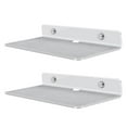 thumbnail image 1 of Speaker Shelf Wall Mount - Acrylic Small Floating Shelf Stand for Rear Wireless Speaker, Smart Phones, Wi-Fi Router, Security Cameras, Mini Action Figures Decor Display, 9 Inch (2 Pack, White), 1 of 10