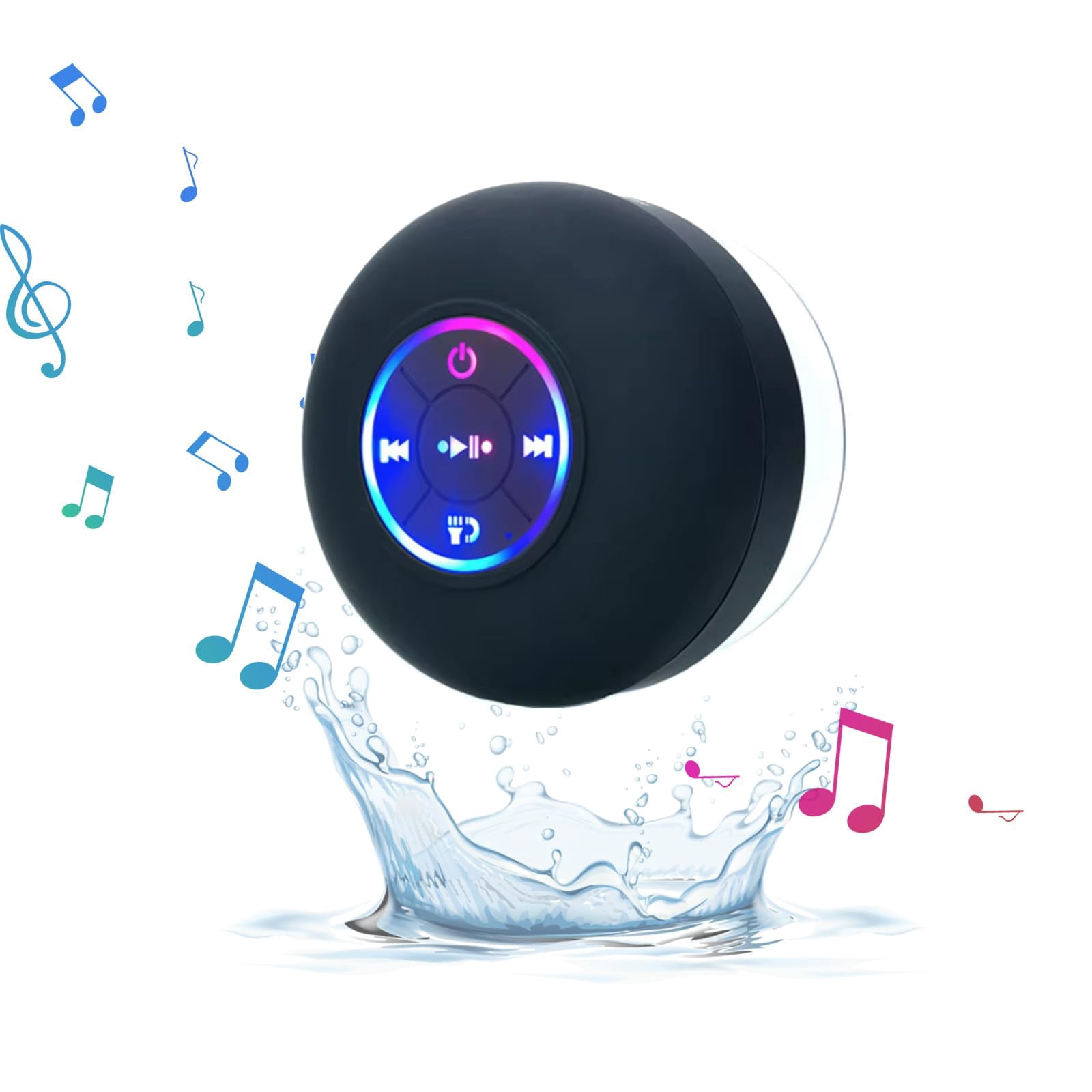 Speaker, Shower Speaker, Mini Bluetooth Shower Speaker with LED Light ...