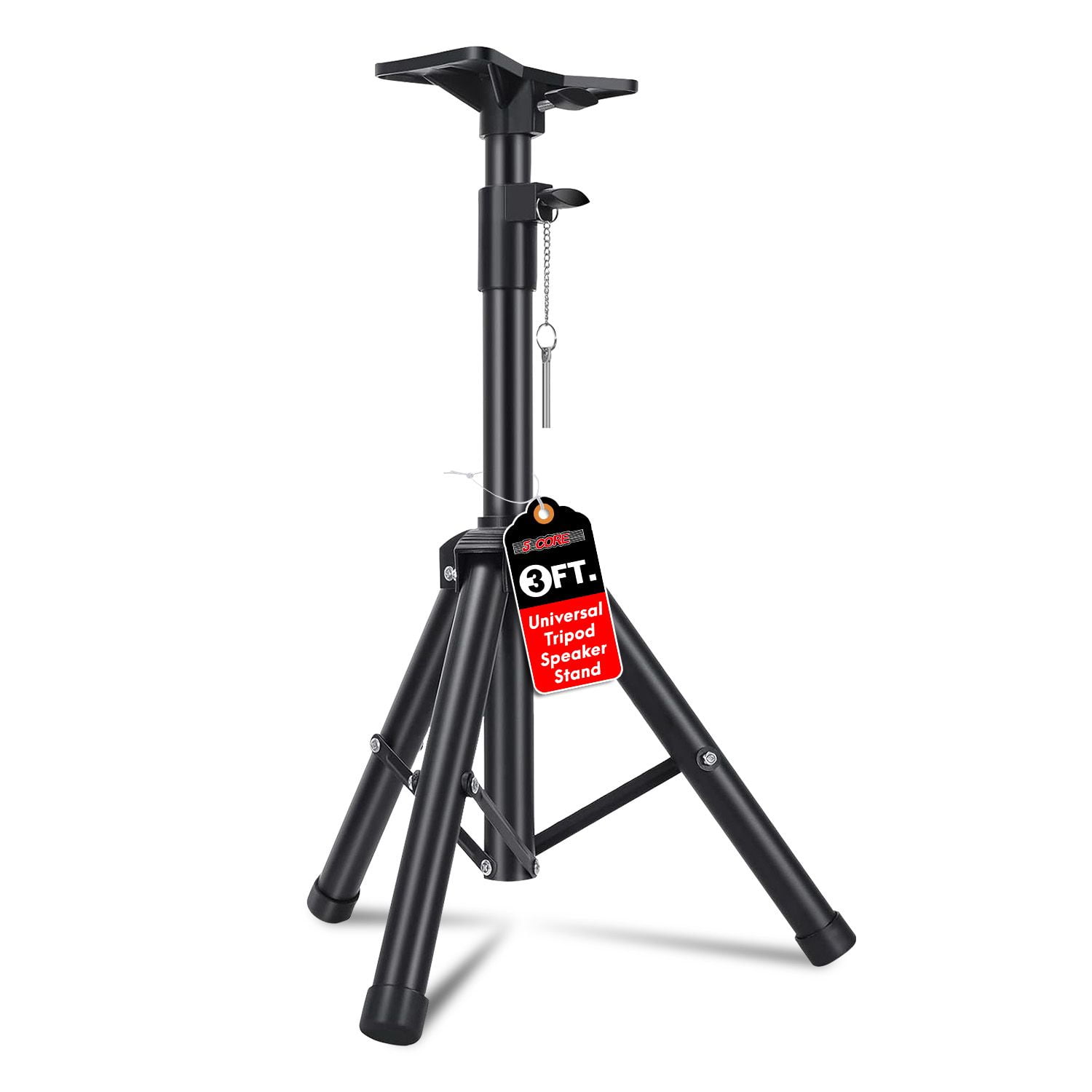 Speaker Stand Tripod Floor Heavy Duty Adjustable 24 to 36 Inch DJ Studio Short Monitor Stands Pole Mount,Black