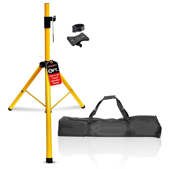 Speaker Stand Tripod Floor Heavy Duty Adjustable Up to 72 Inch DJ Studio Monitor Stands Pole Mount - Yellow,1PC