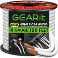 thumbnail image 1 of GEARit High Quality Copper Clad Aluminum 18 Gauge Speaker Wire, for Home Theater & Car Audio, White 100 Feet / 30.48 Meters, 1 of 8