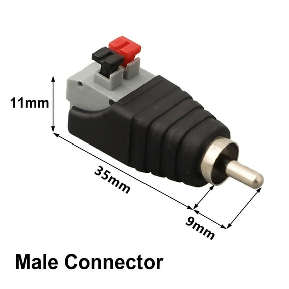 Speaker Wire A/V Cable To Audio Male Female Rca Connector Adapter Press Plug Male Connector