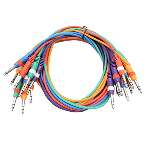 Speakers 3 Foot Patch Cables, Pack of 10, Colored Cables