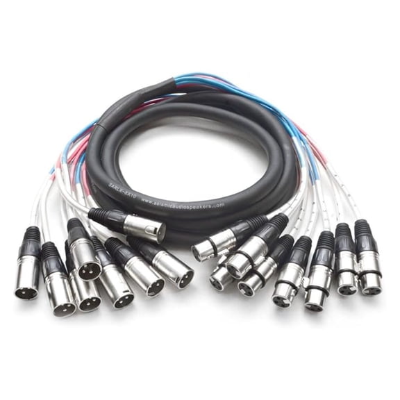 Speakers 8 Channel XLR Snake Cables, Pro Audio Snake Cables, 10 Foot, Multiple Colored Coded Cables