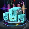 thumbnail image 1 of Speakers Bluetooth | Desktop Sound System | Wireless Subwoofer 2.1 Channel, USB Powered, HiFi Surround, Multicolor Lights, Bluetooth 5.0 | 3-Piece Set, 1 of 5