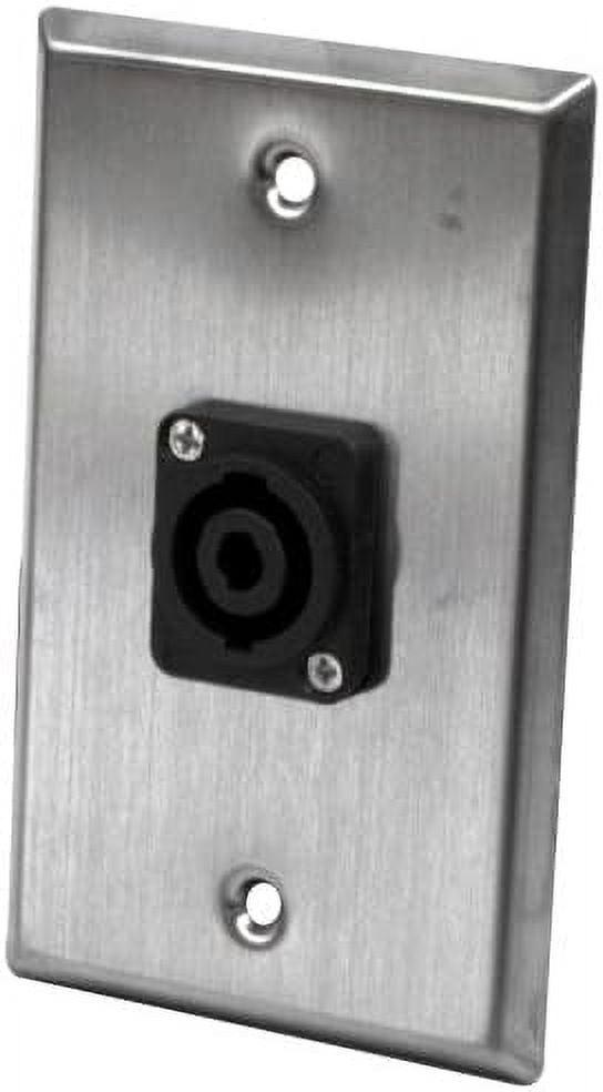 Speakers Single 4 Pole Speakon Connector Wall Plate, Stainless Steel