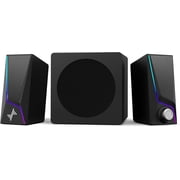 Speakers with Subwoofer, 60W 2.1 PC Speakers | 2.1 Desktop Speakers with 5.4, USB-C, Aux and 8 Lighting Modes for Desktop, Gaming