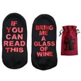 thumbnail image 1 of Speaking Socks Bring Me A Glass Of Wine Ankle Socks & Wine Bag Gift Set, 1 of 1