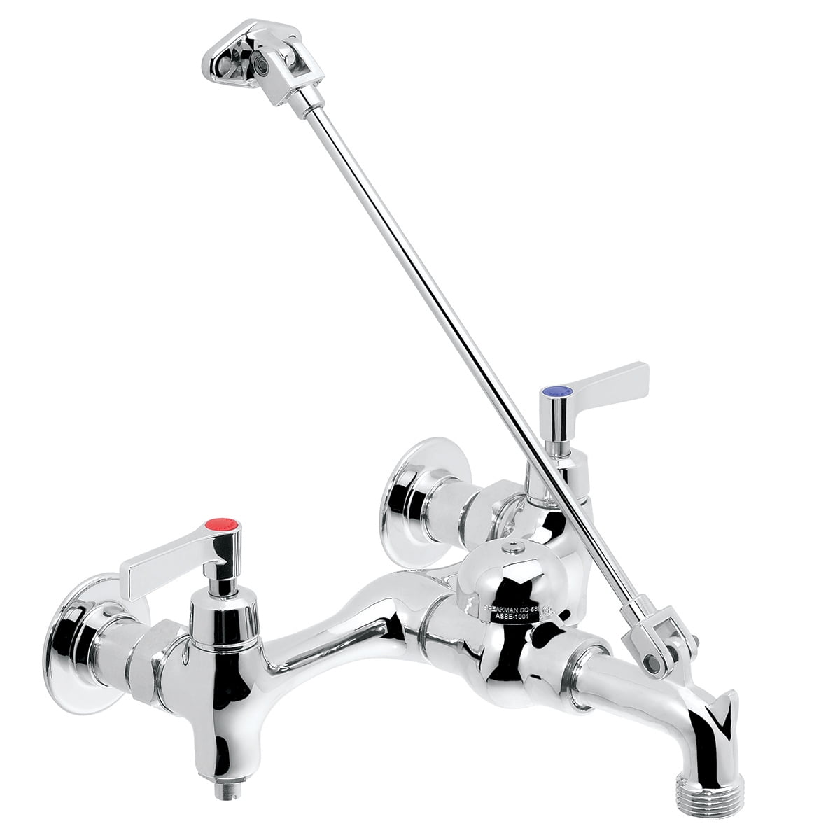 Polished Chrome Wall Mount Utility Sink Faucet