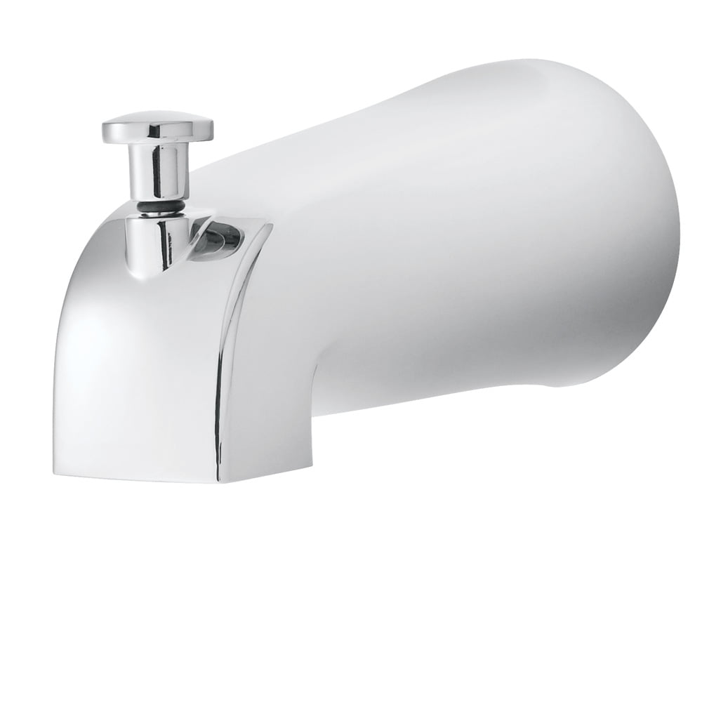 Polished Chrome Diverter Tub Spout with Clean Linear Curves