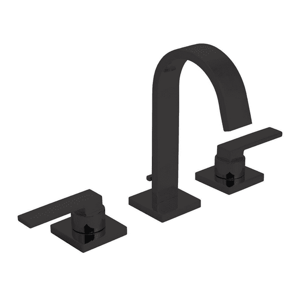 Speakman Matte Black CD523MB Lura 8 in. Widespread Bathroom Faucet with Pop-Up Drain
