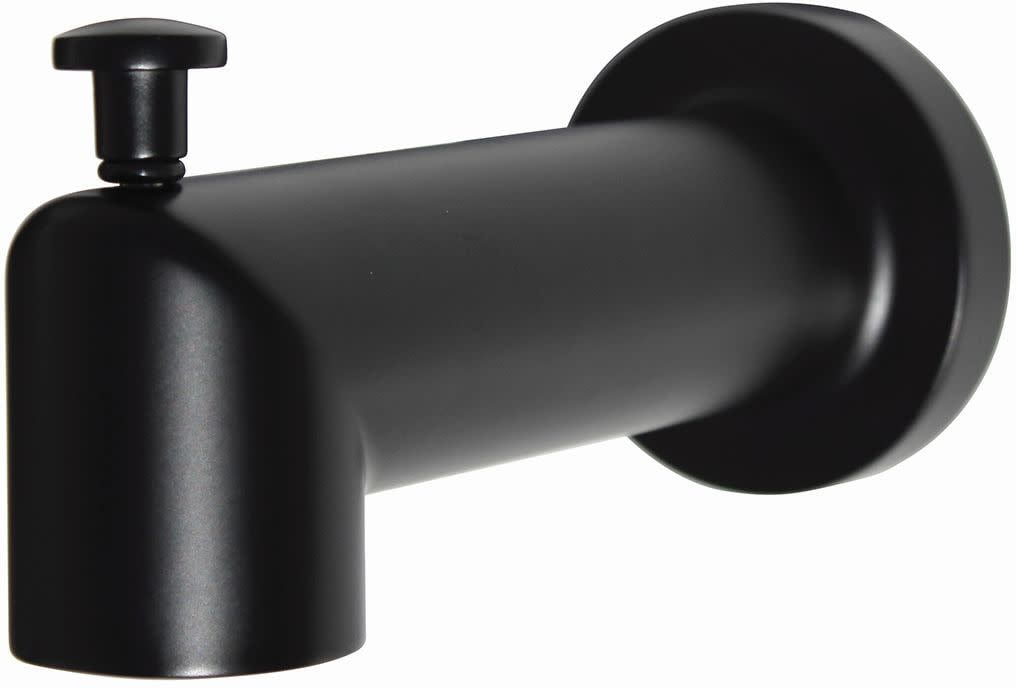 Matte Black Wall Mounted Tub Spout with Diverter