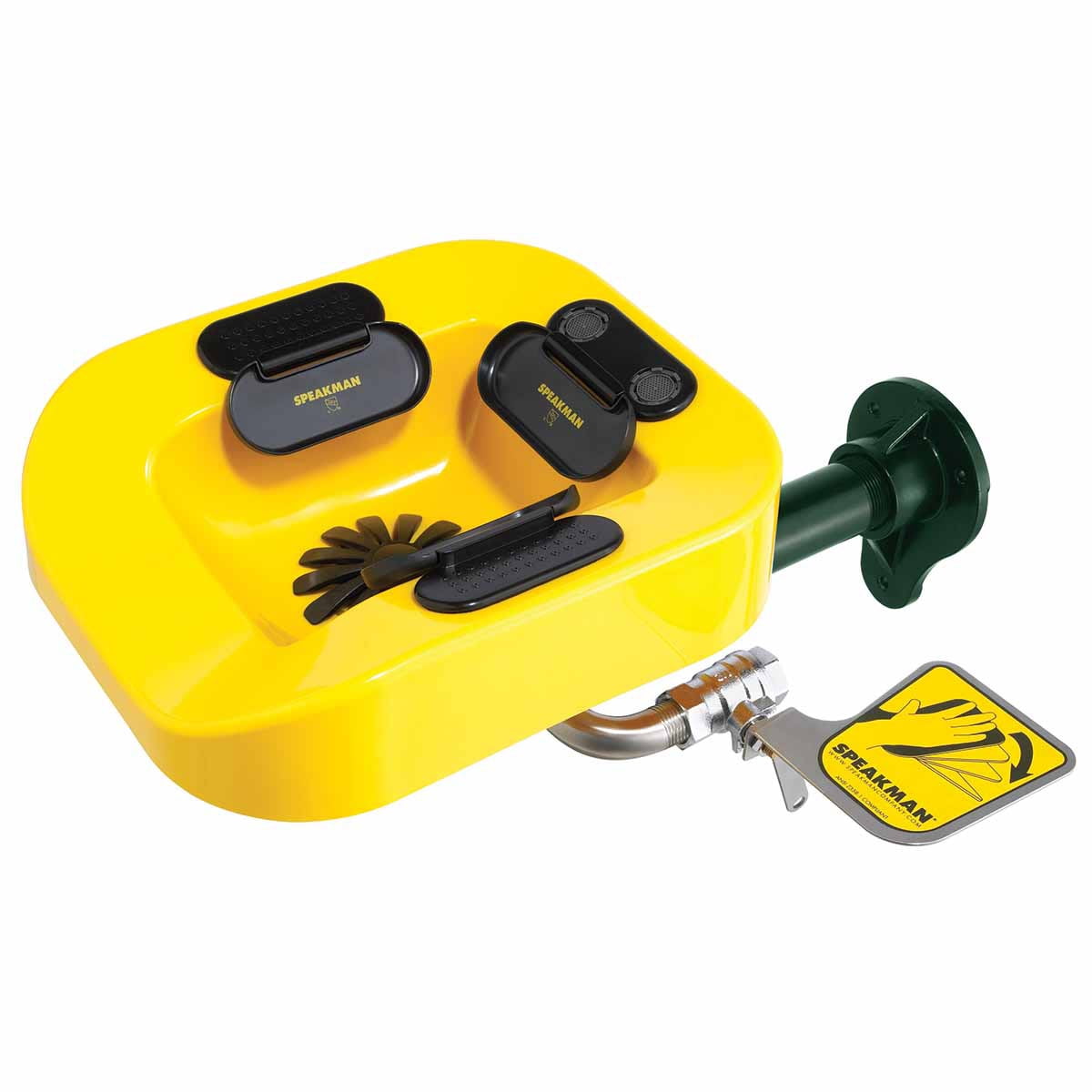 Speakman Optimus SE-1000 Eye and Face Wash Plastic Bowl Wall Mount System, 20.1 , Yellow