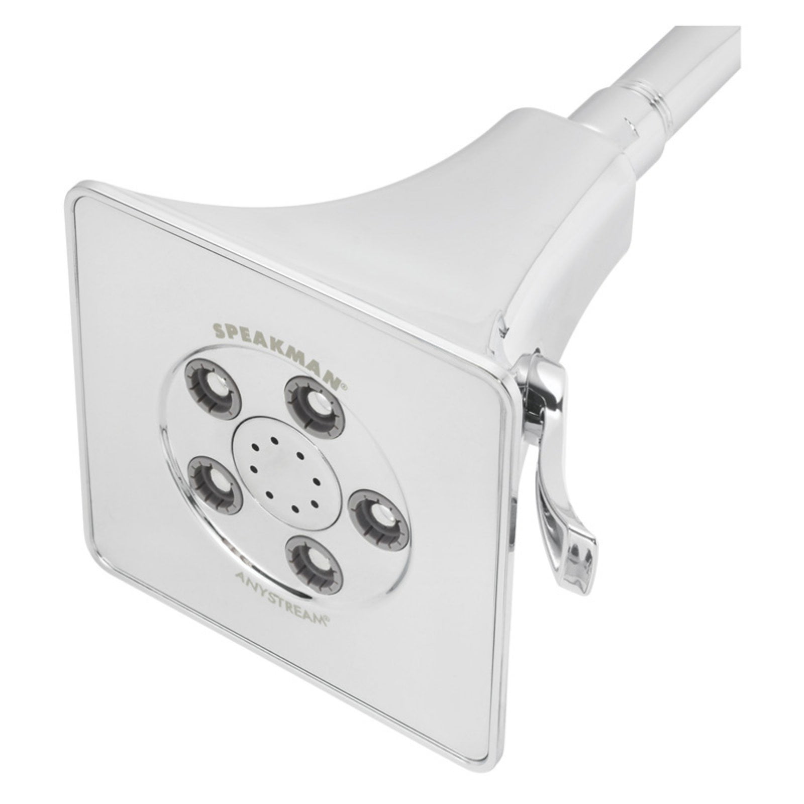 Polished Chrome Square Wall Mounted Rain Shower Head
