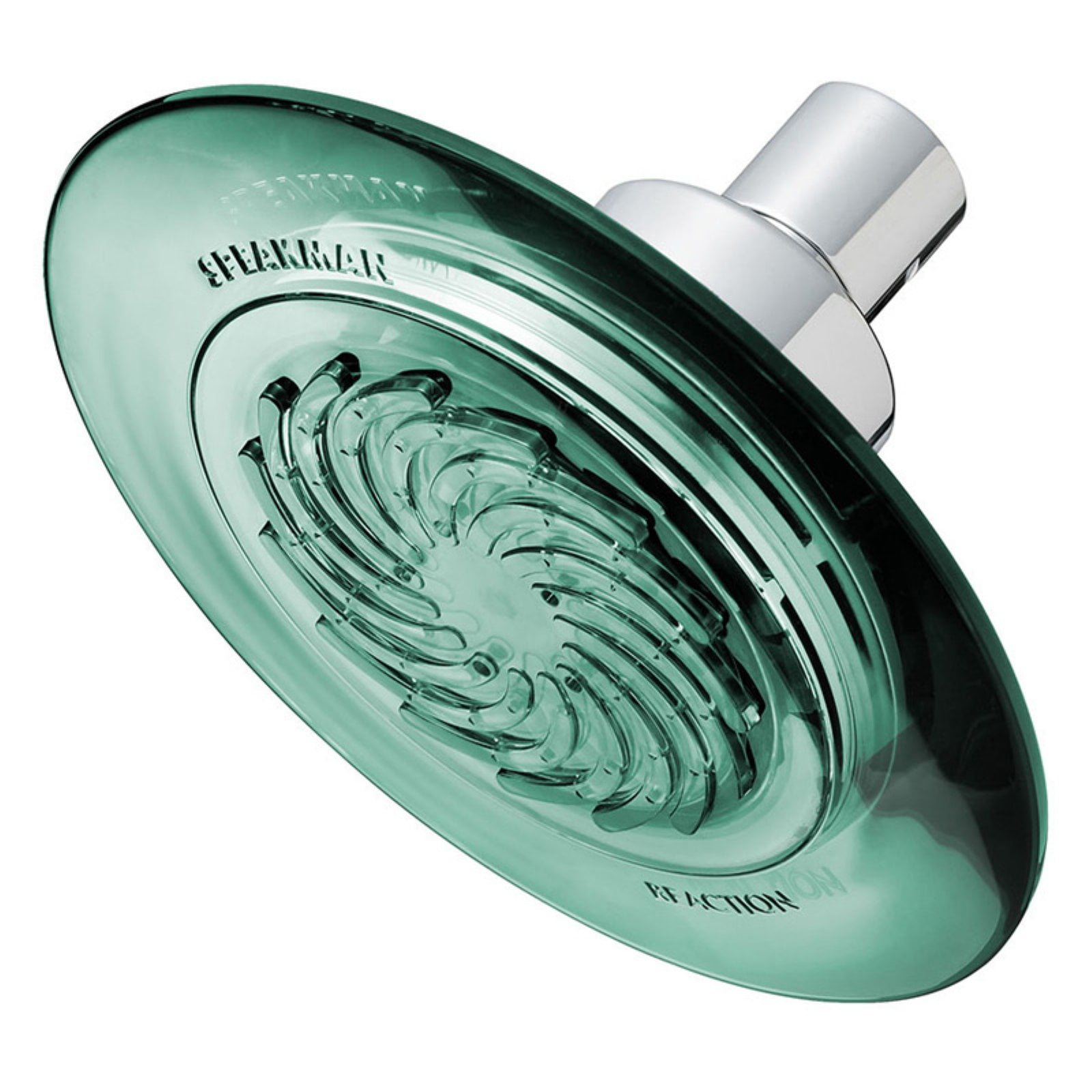 Jade Green Chrome Wall Mounted Shower Head with Turbine