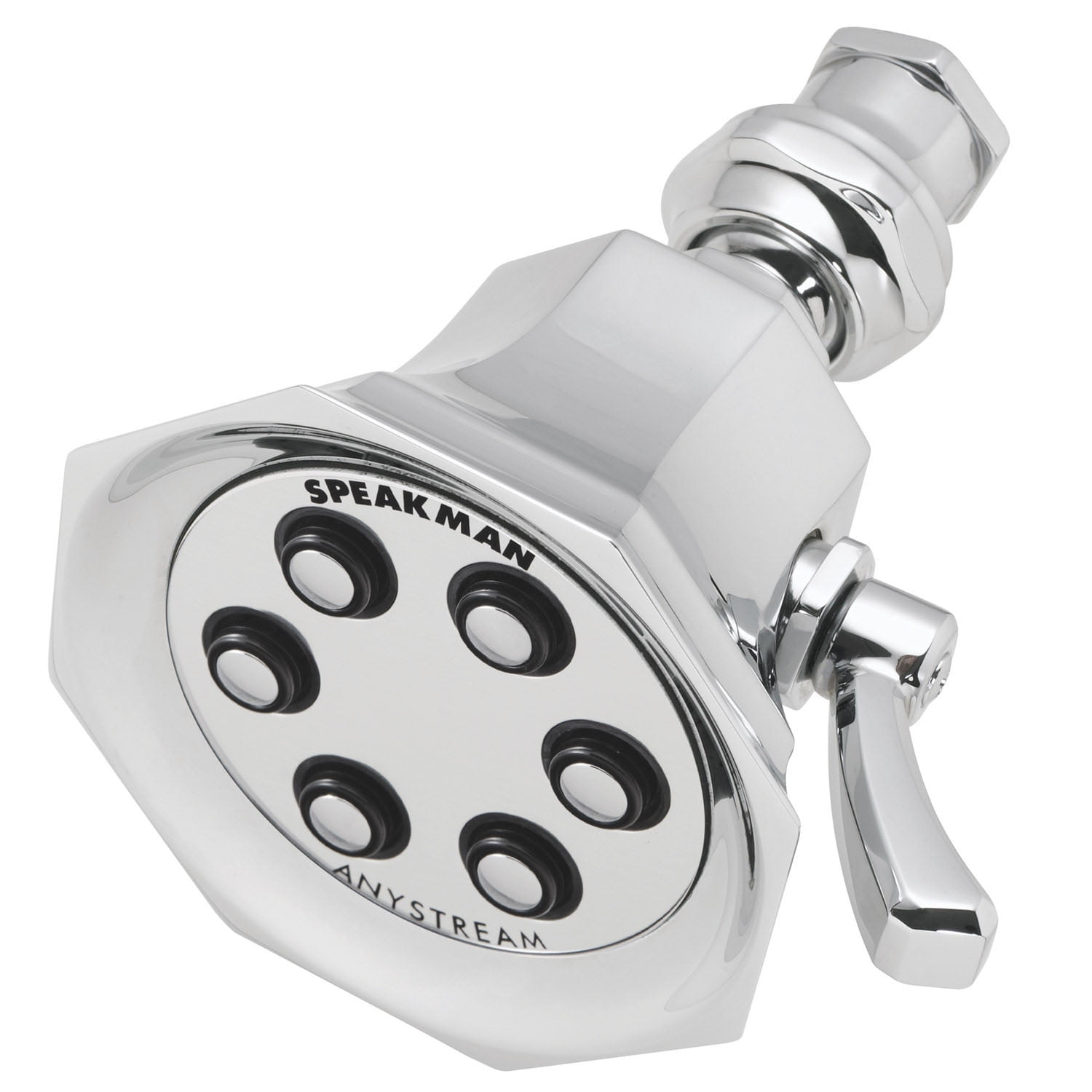 Polished Chrome Octagonal Solid Brass Wall Mounted Shower Head