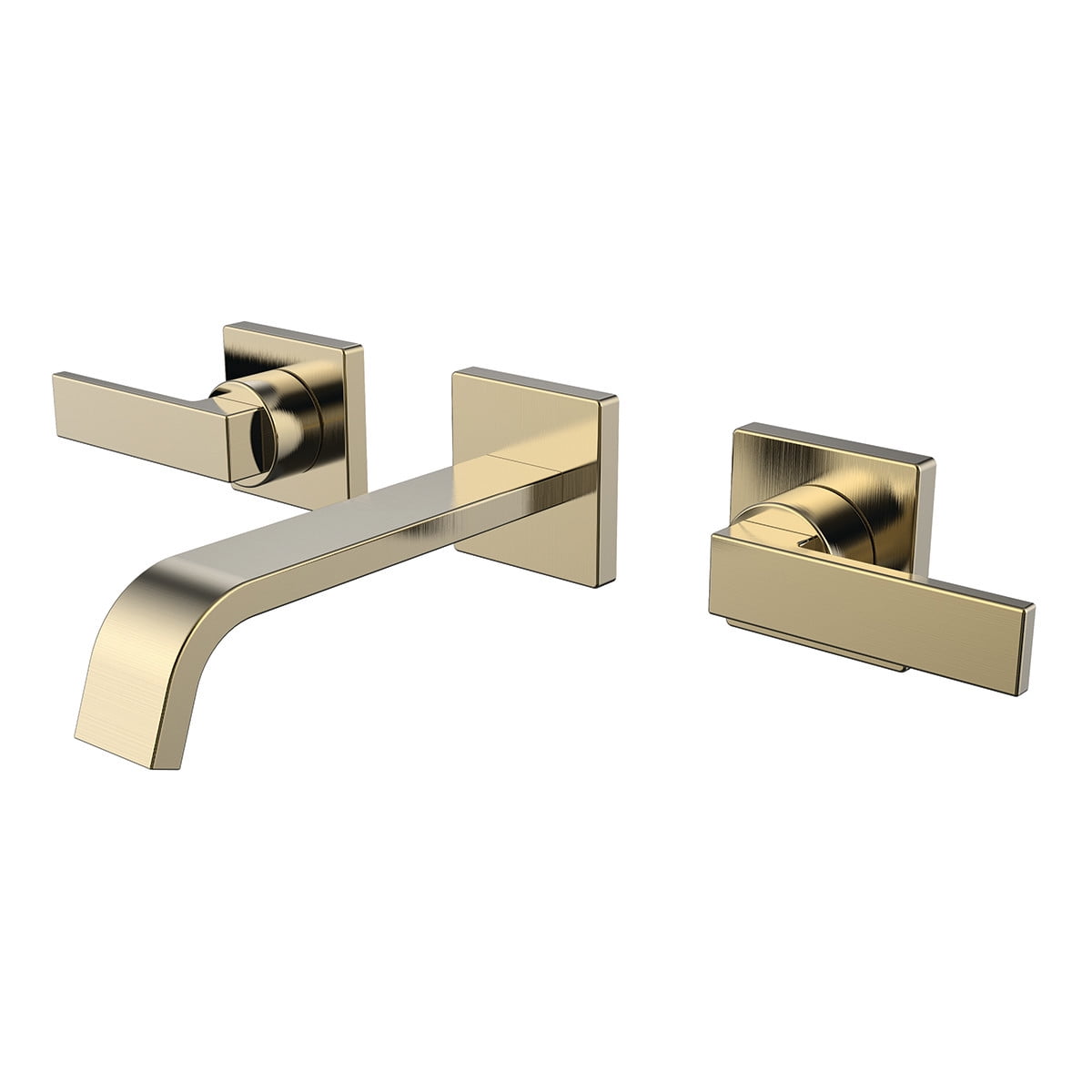 Brushed Bronze Wall Mounted Bathroom Faucet with Lever Handles