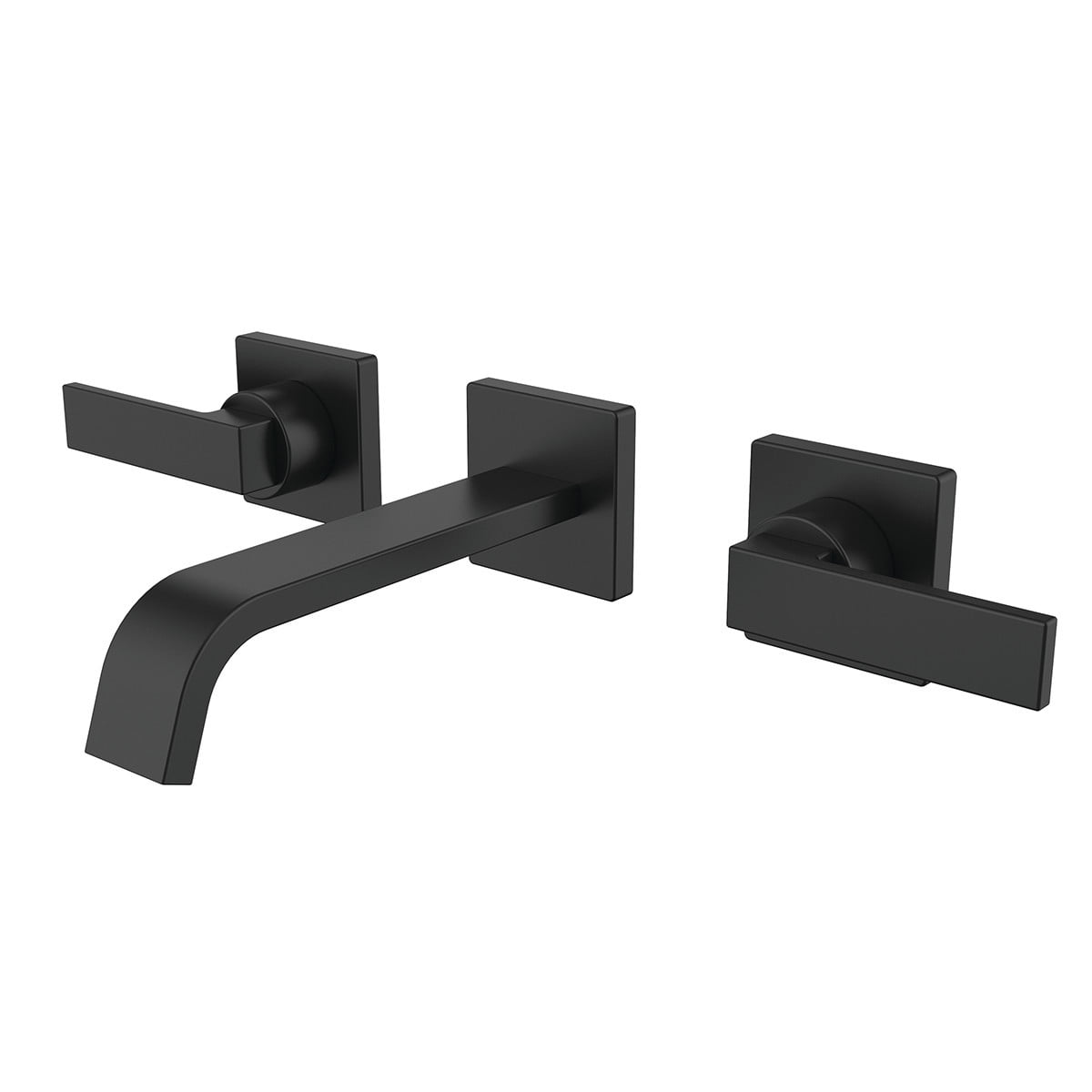 Lura Matte Black Minimalist Wall-Mounted Bathroom Faucet