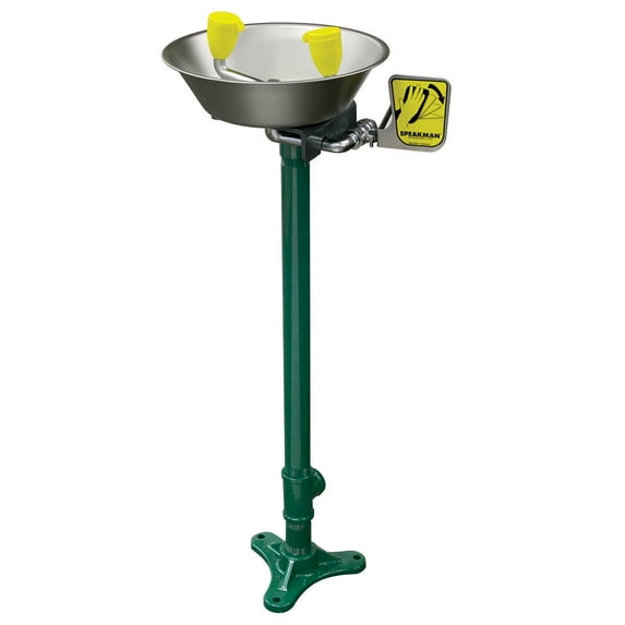Speakman SE-584 Traditional Series Pedestal-Mounted Emergency Eyewash, Stainless Steel