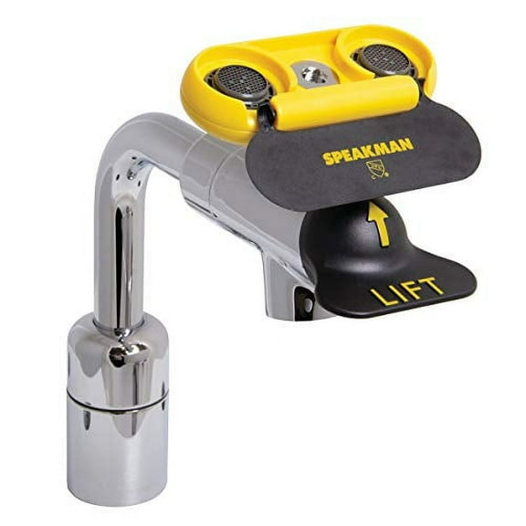 Speakman SEF-1000-8 Eyesaver 8†Gooseneck Faucet for Retrofit Applications, Polished Chrome & Yellow